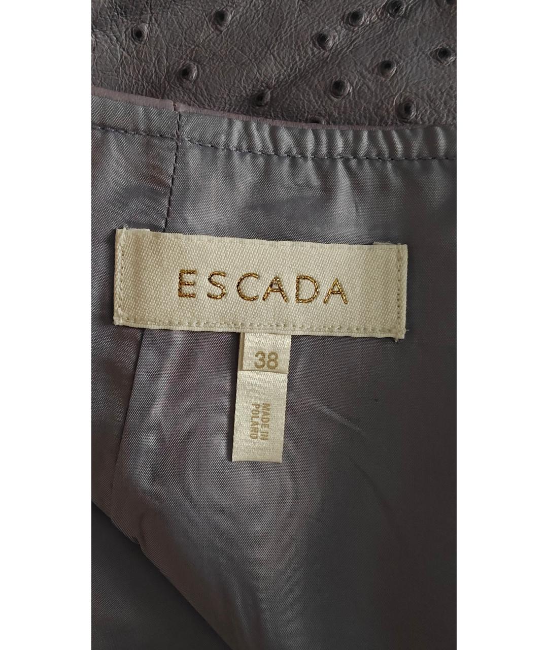 ESCADA Фиолетовый кожаный костюм с юбками, фото 3