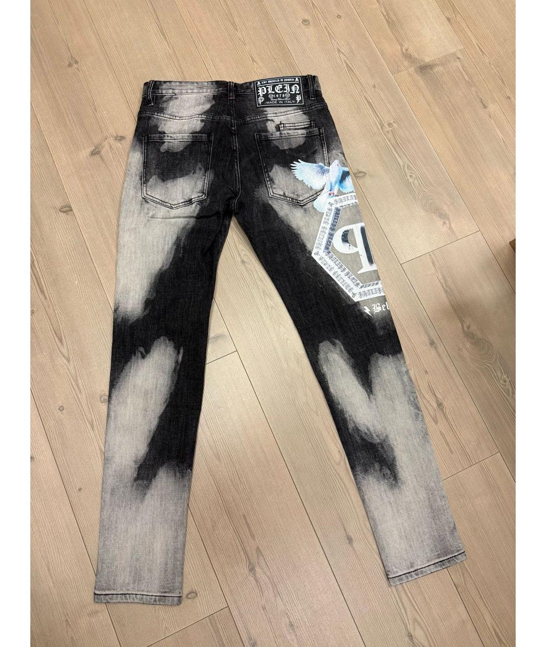 PHILIPP PLEIN Серые хлопковые джинсы, фото 2