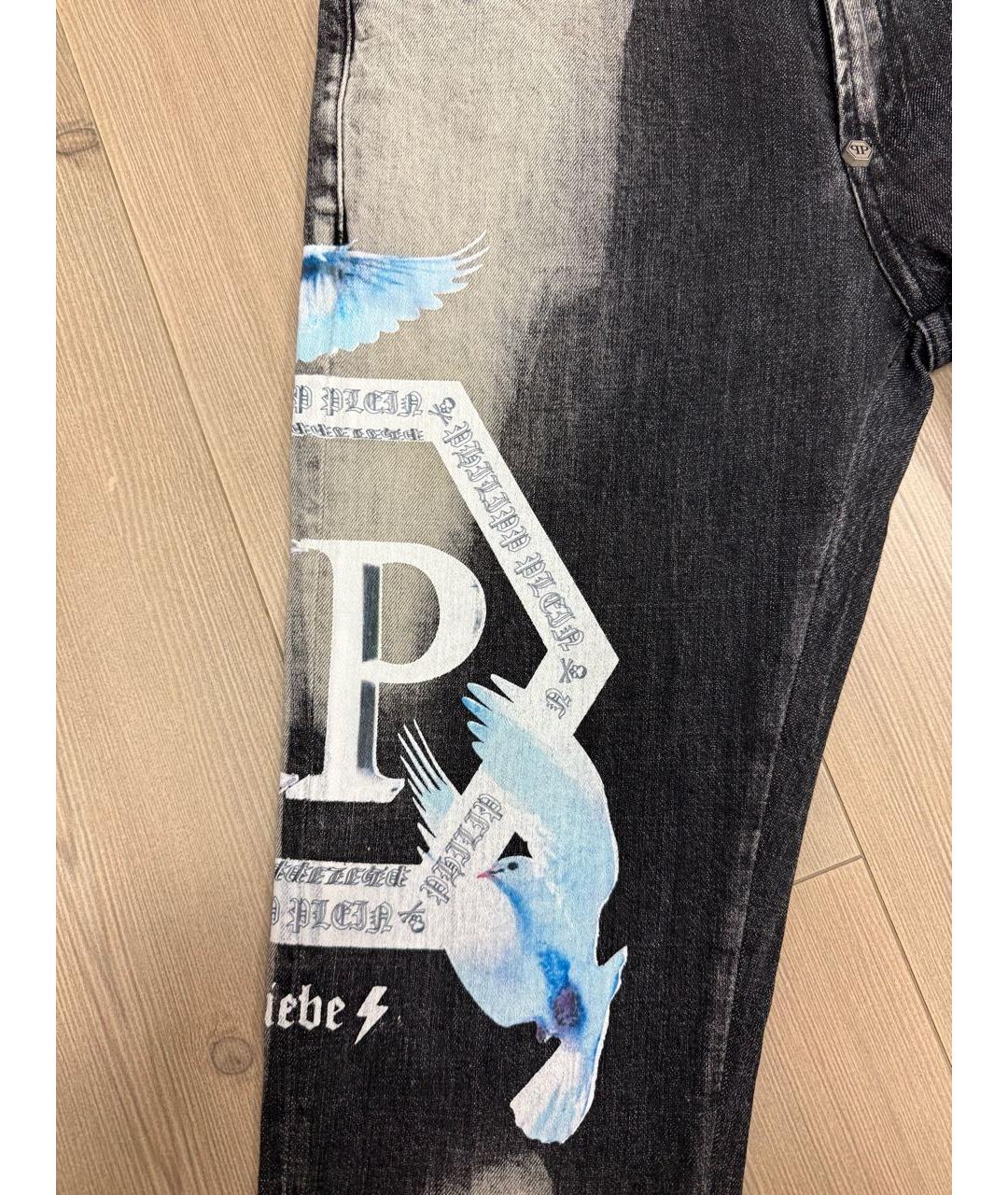 PHILIPP PLEIN Серые хлопковые джинсы, фото 5