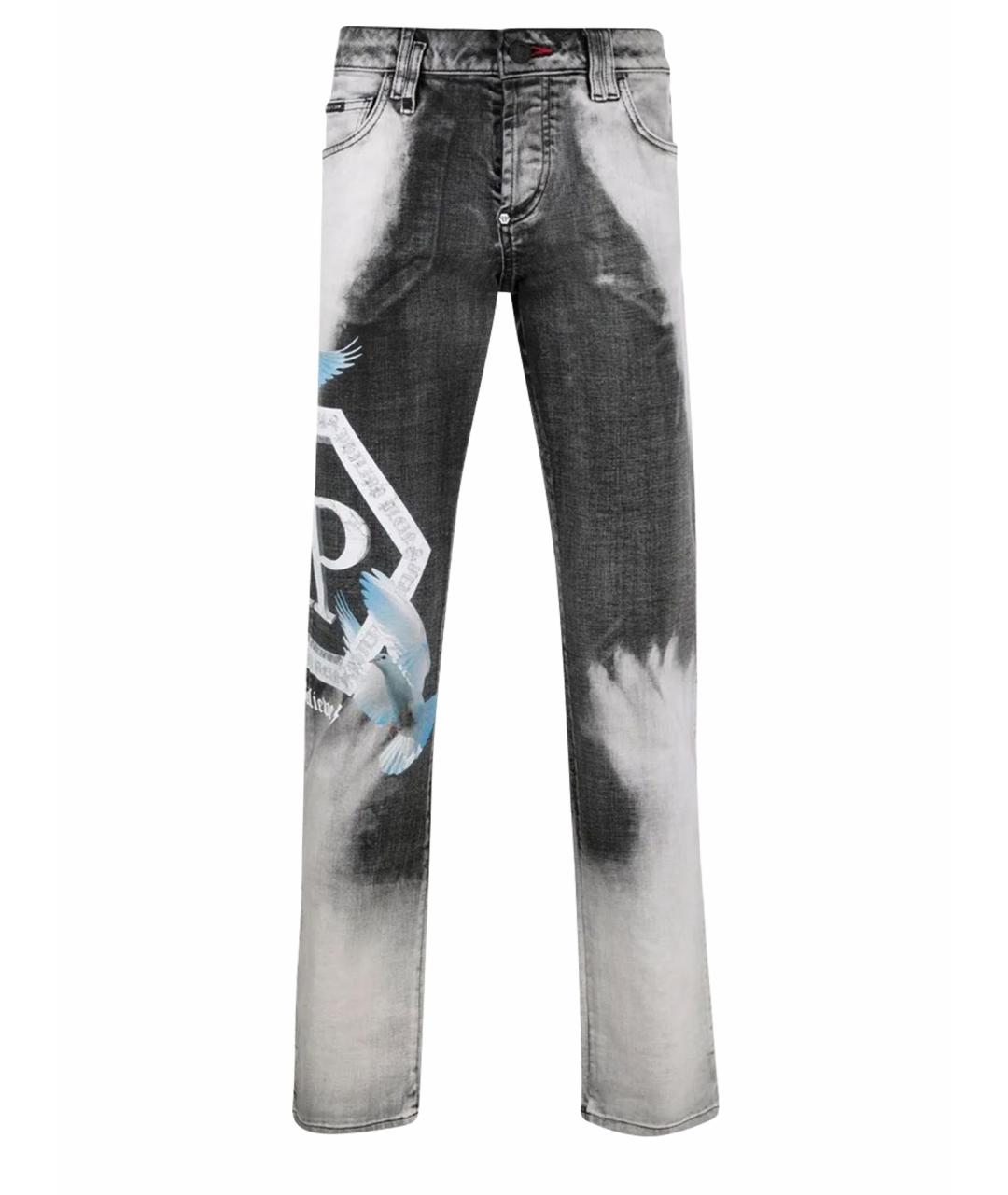 PHILIPP PLEIN Серые хлопковые джинсы, фото 9