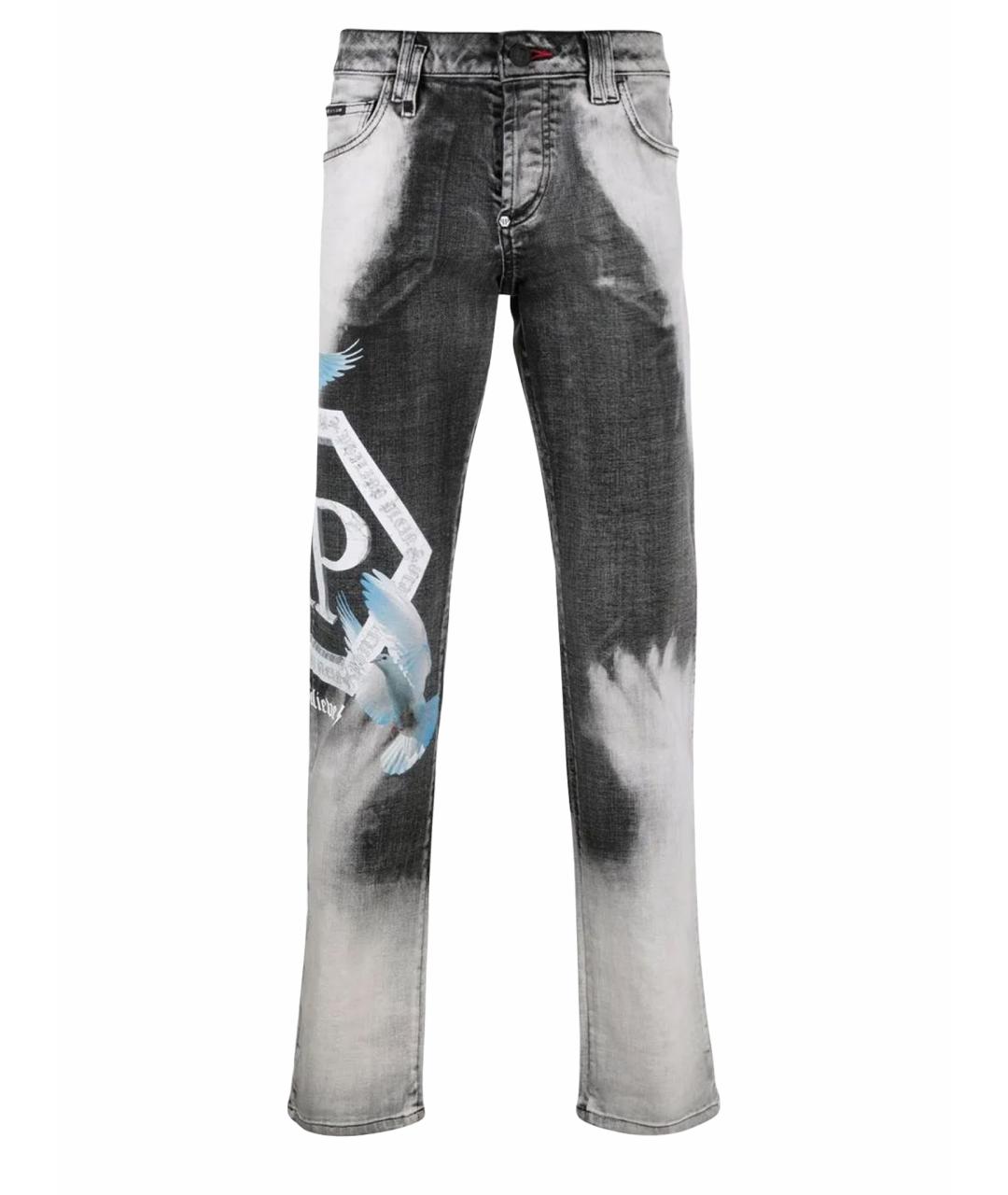 PHILIPP PLEIN Серые хлопковые джинсы, фото 1