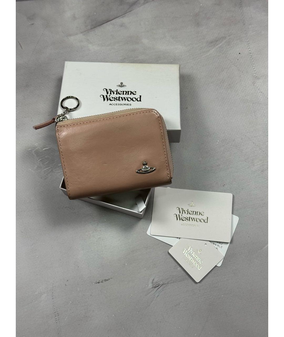 VIVIENNE WESTWOOD Коралловый кожаный кошелек, фото 2