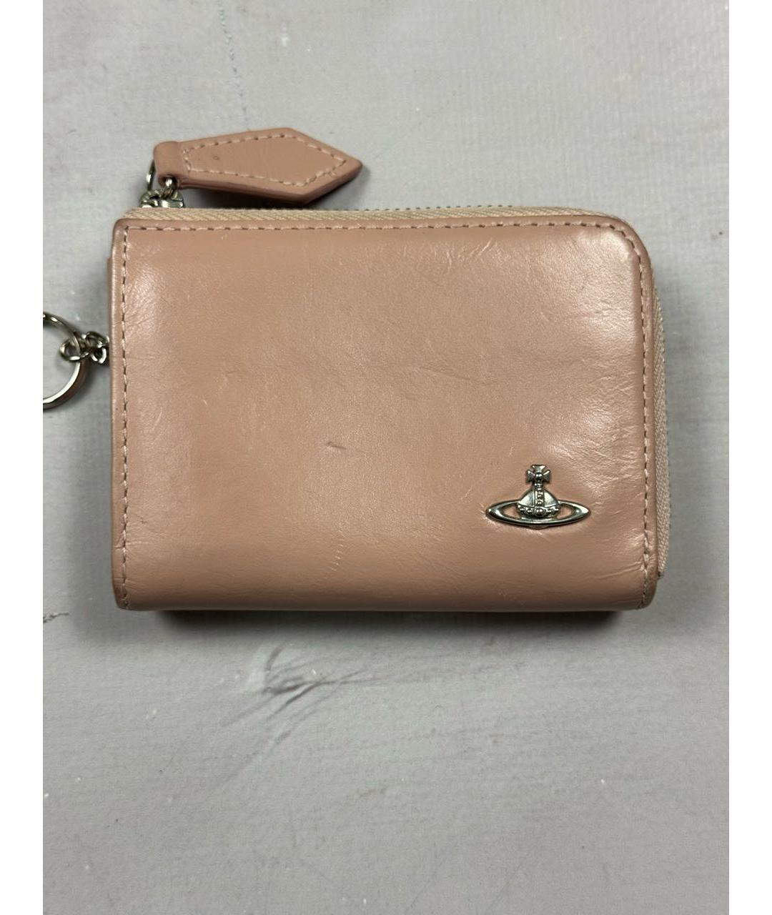 VIVIENNE WESTWOOD Коралловый кожаный кошелек, фото 8