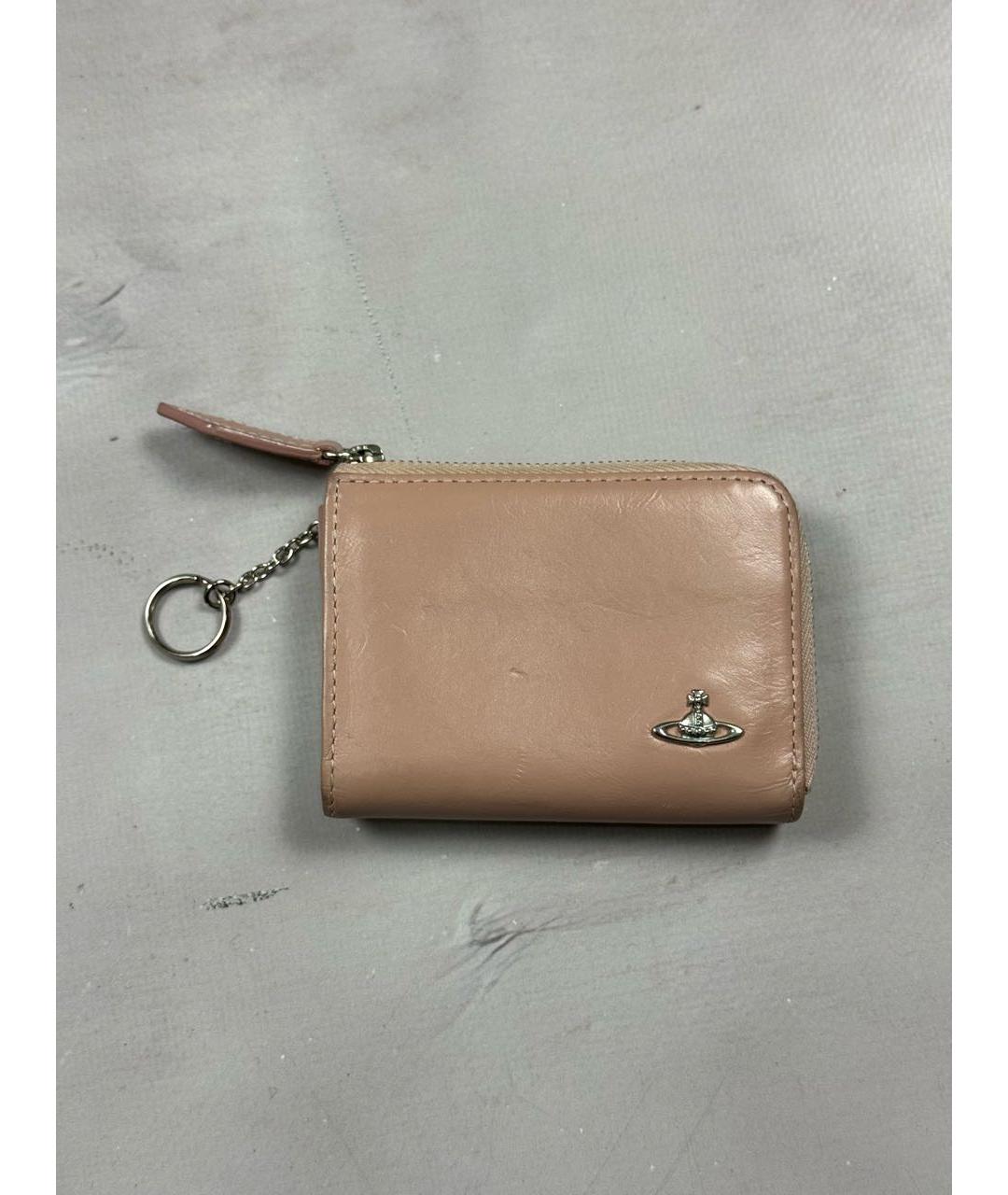 VIVIENNE WESTWOOD Коралловый кожаный кошелек, фото 9