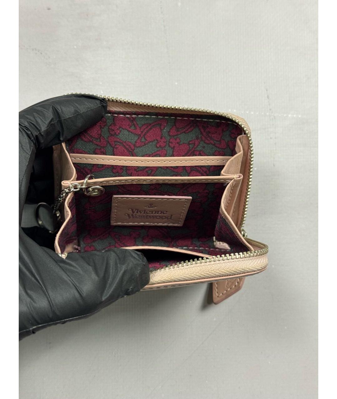 VIVIENNE WESTWOOD Коралловый кожаный кошелек, фото 4