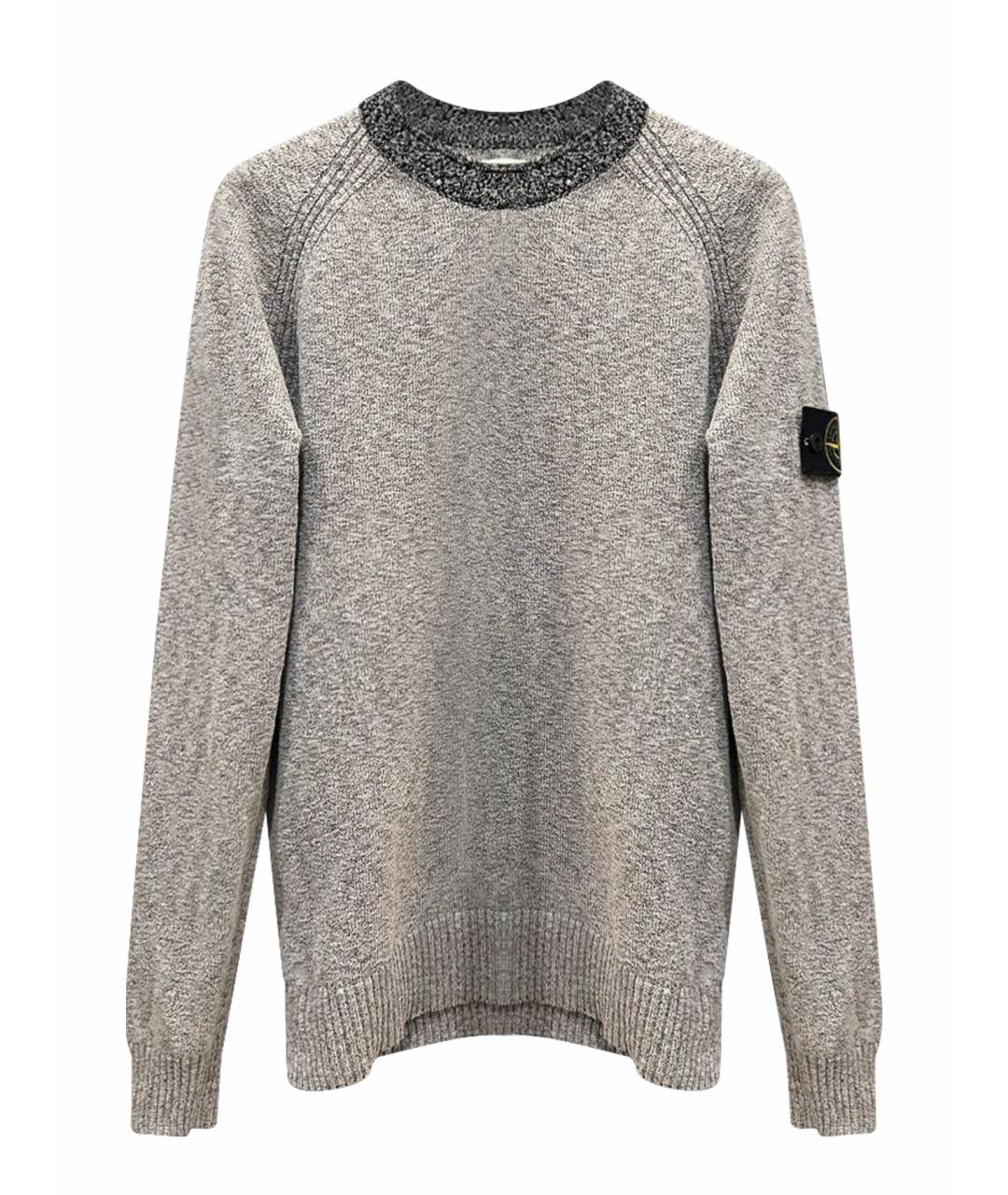 STONE ISLAND Серый хлопковый джемпер / свитер, фото 1