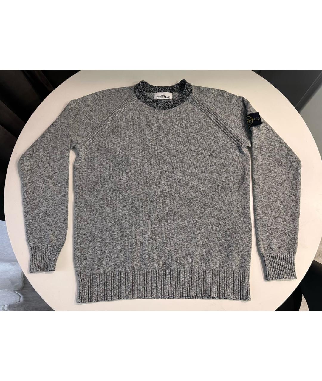 STONE ISLAND Серый хлопковый джемпер / свитер, фото 5
