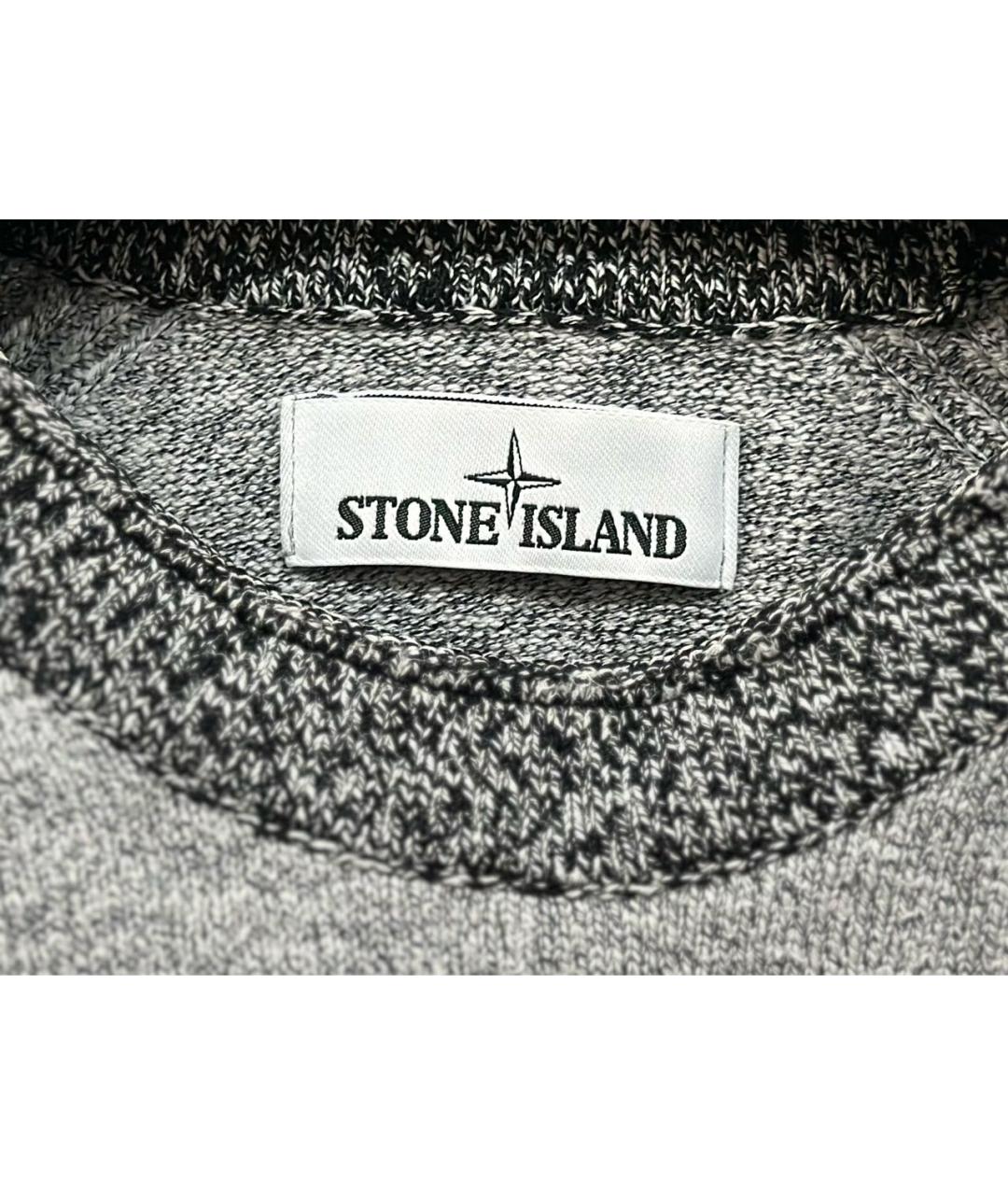 STONE ISLAND Серый хлопковый джемпер / свитер, фото 3