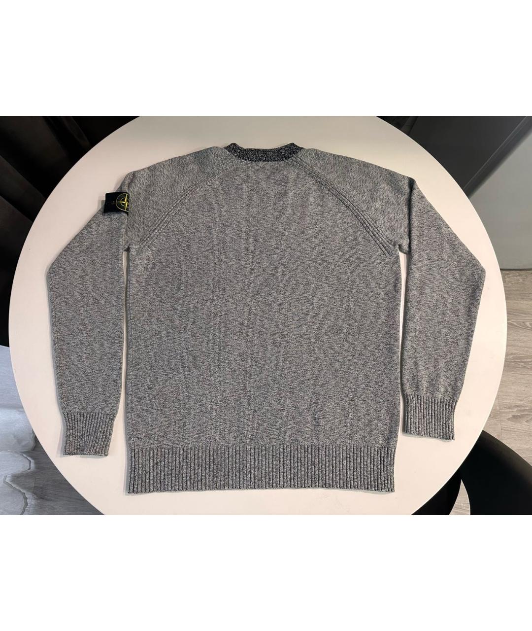 STONE ISLAND Серый хлопковый джемпер / свитер, фото 6