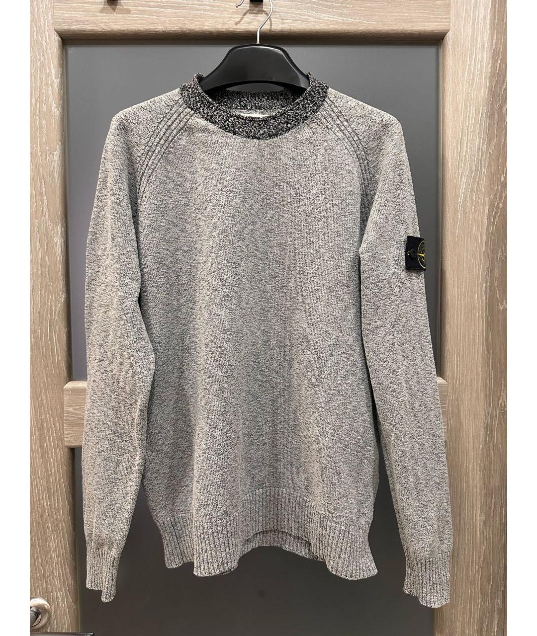 STONE ISLAND Серый хлопковый джемпер / свитер, фото 8