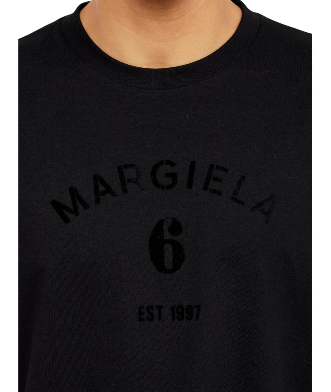 MM6 MAISON MARGIELA Черная хлопковая футболка, фото 4