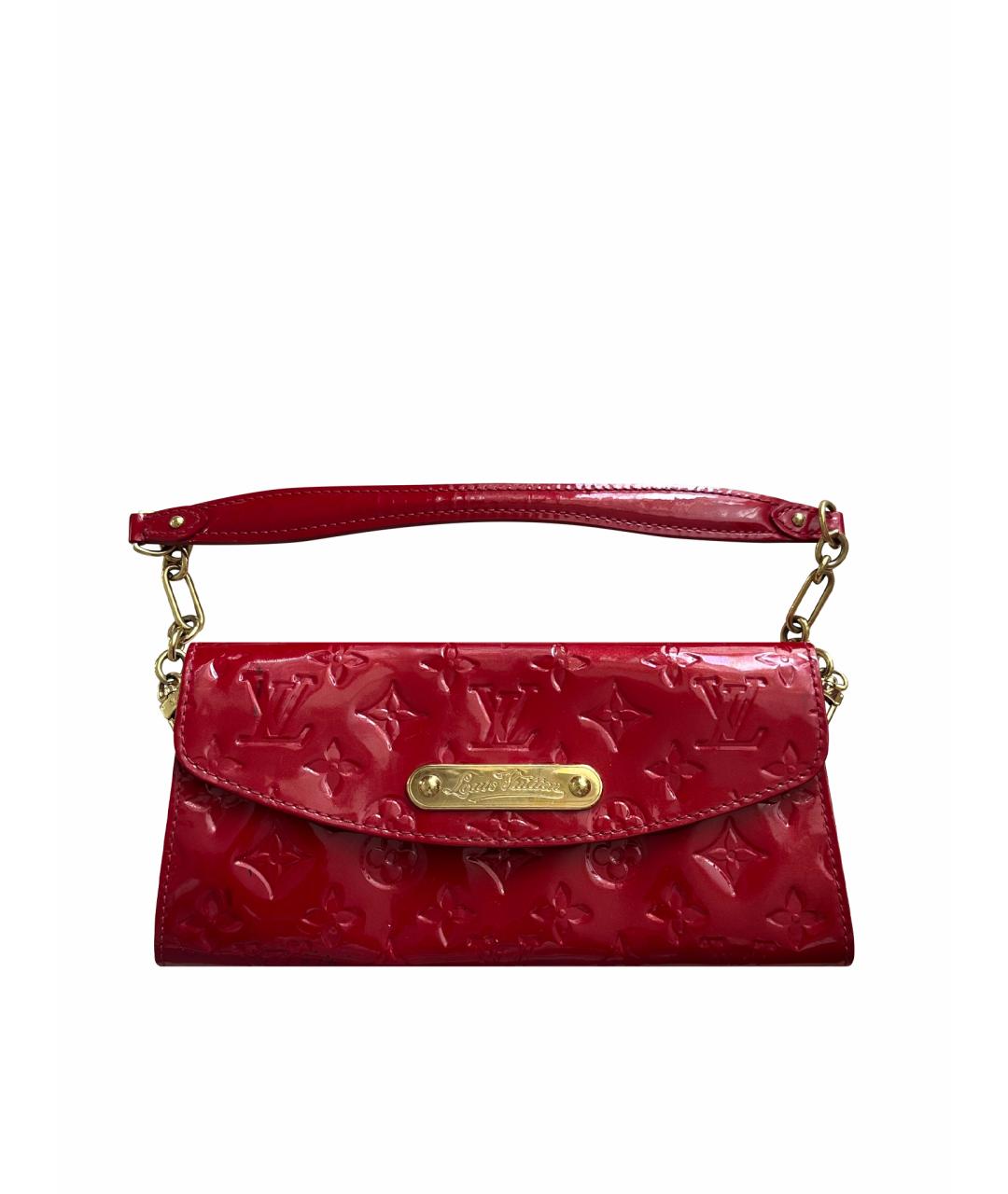 LOUIS VUITTON Красная сумка с короткими ручками из лакированной кожи, фото 1