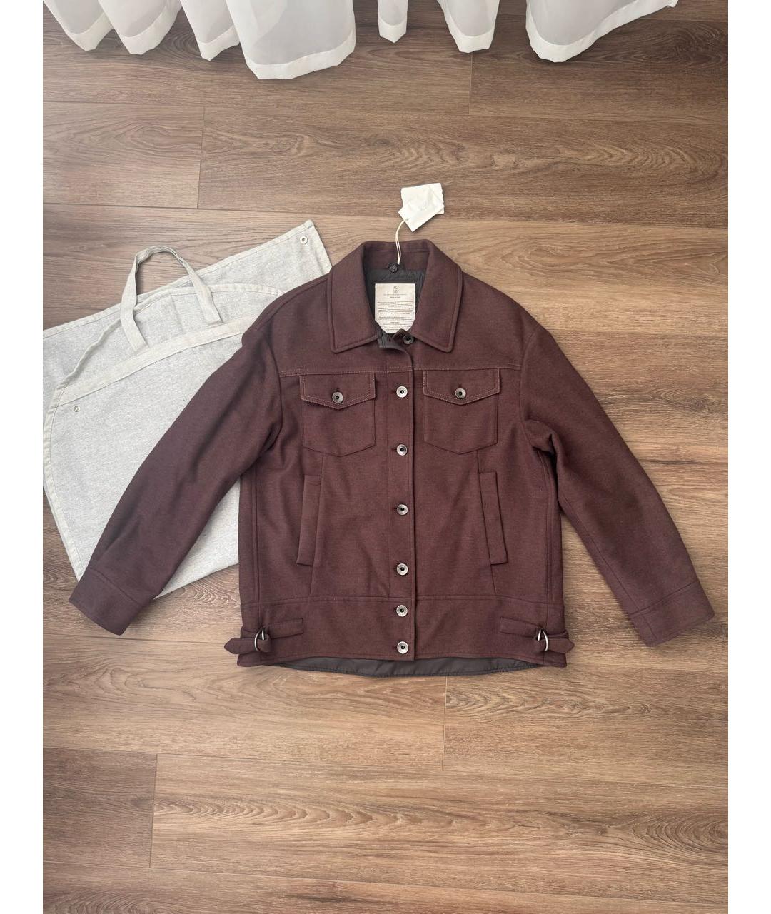BRUNELLO CUCINELLI Коричневая шерстяная куртка, фото 7