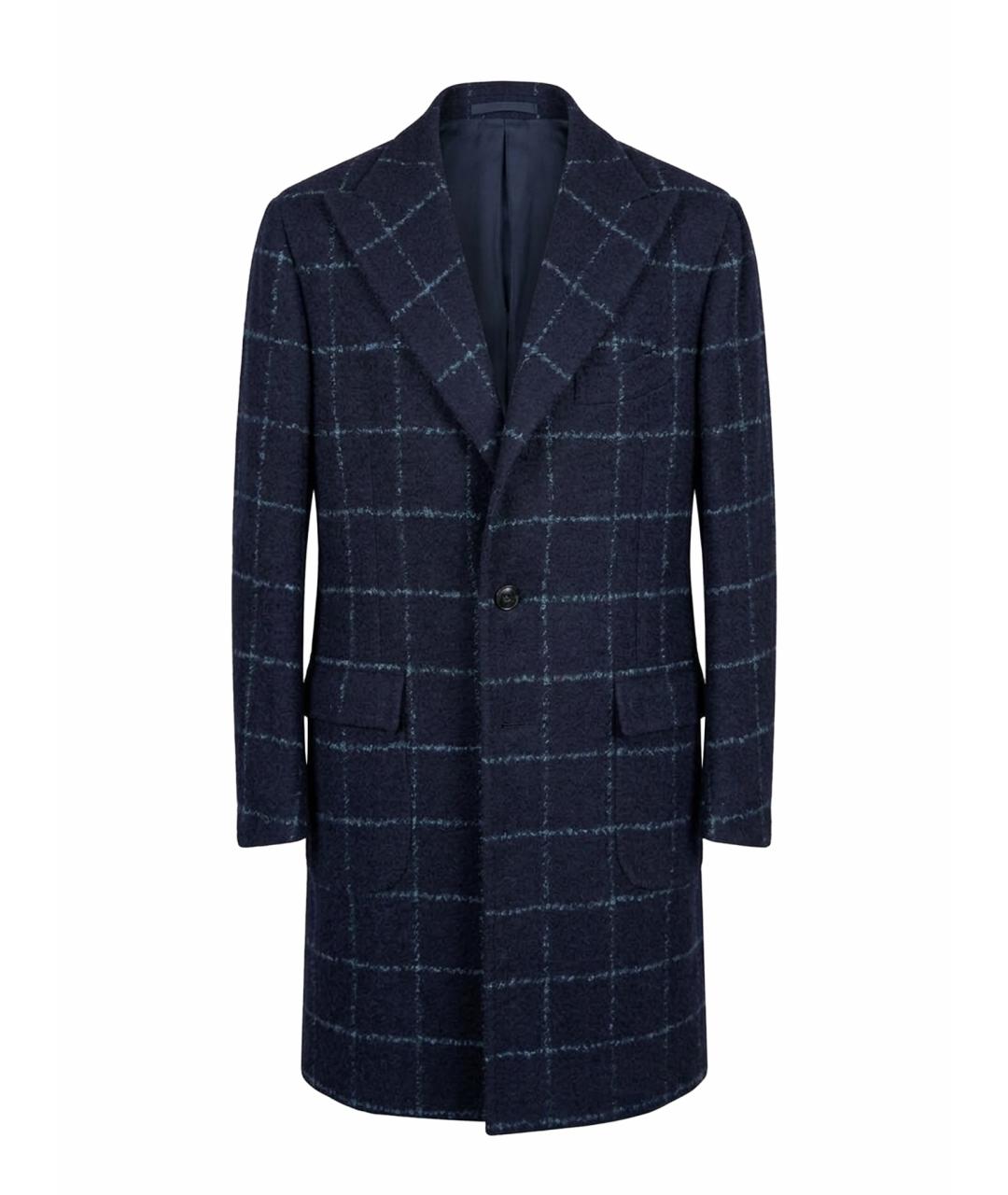 KITON Синее шерстяное пальто, фото 1