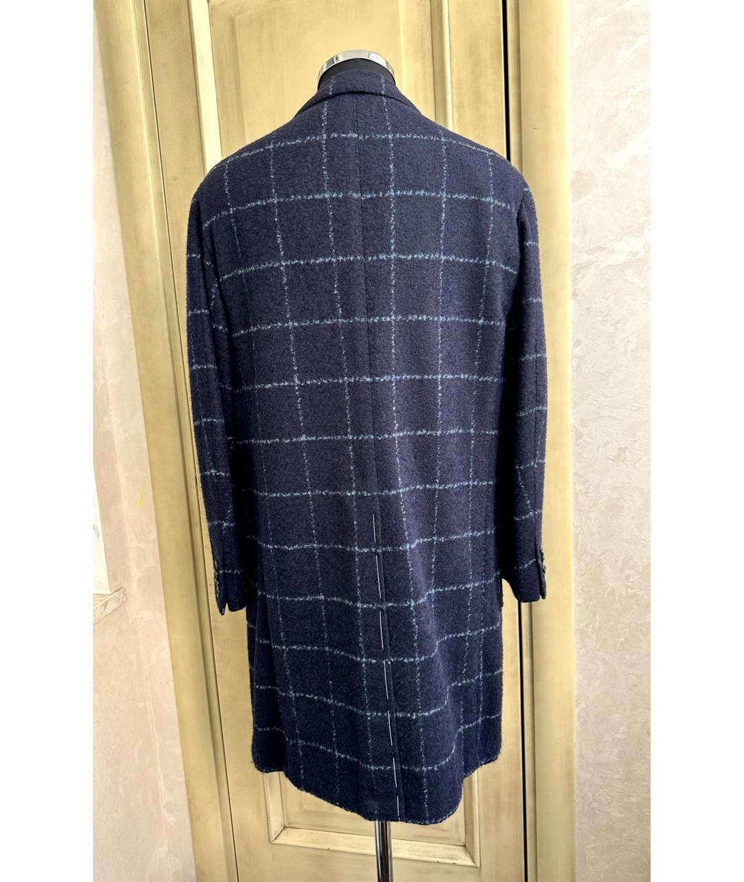 KITON Синее шерстяное пальто, фото 2