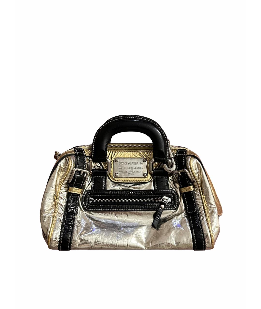 DOLCE&GABBANA Золотая кожаная сумка через плечо, фото 1