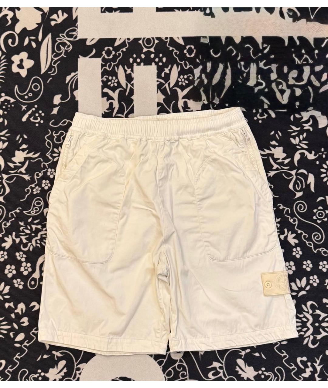 STONE ISLAND Белые хлопковые шорты, фото 2