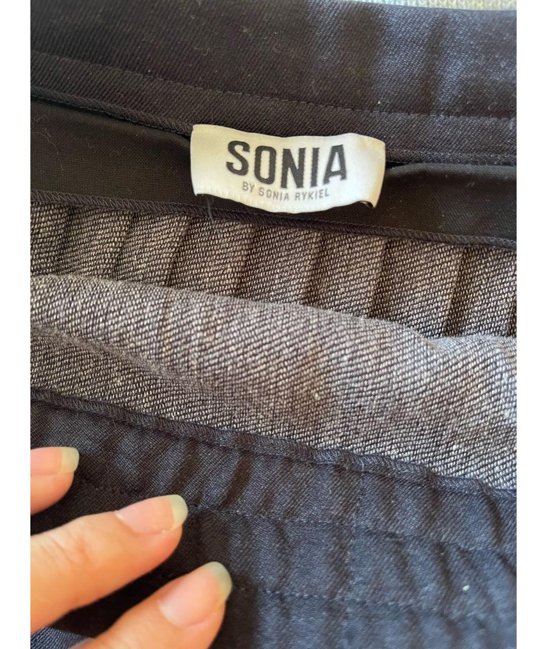SONIA BY SONIA RYKIEL Темно-синяя вискозная юбка миди, фото 3