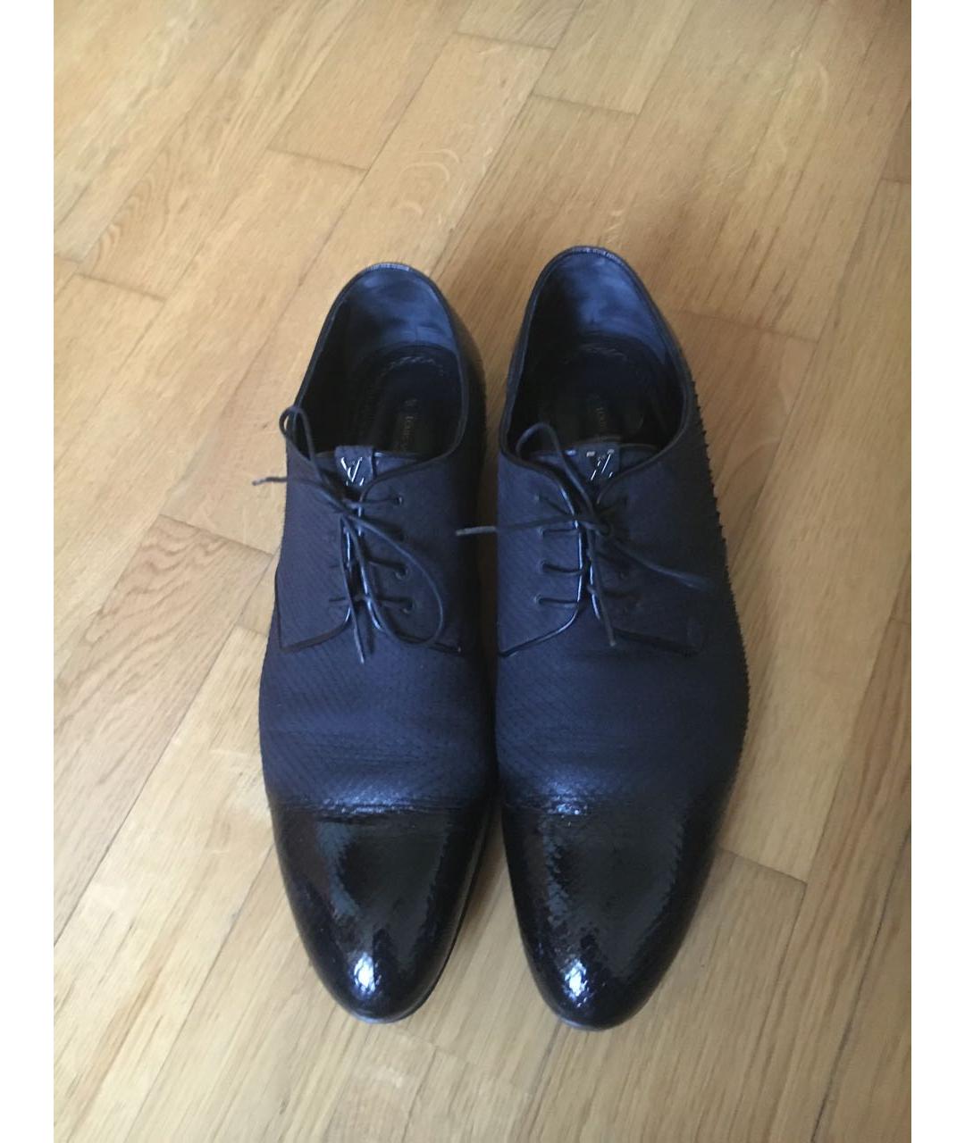 LOUIS VUITTON PRE-OWNED Черные туфли из экзотической кожи, фото 3
