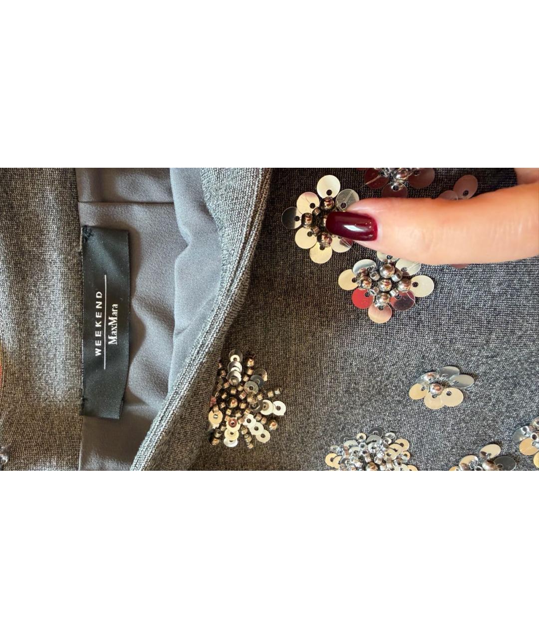 WEEKEND MAX MARA Антрацитовая вискозная юбка миди, фото 4
