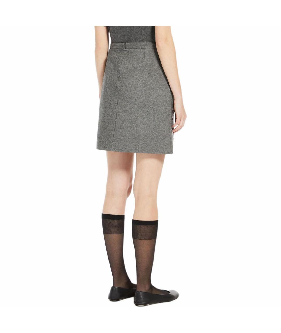 WEEKEND MAX MARA Антрацитовая вискозная юбка миди, фото 8
