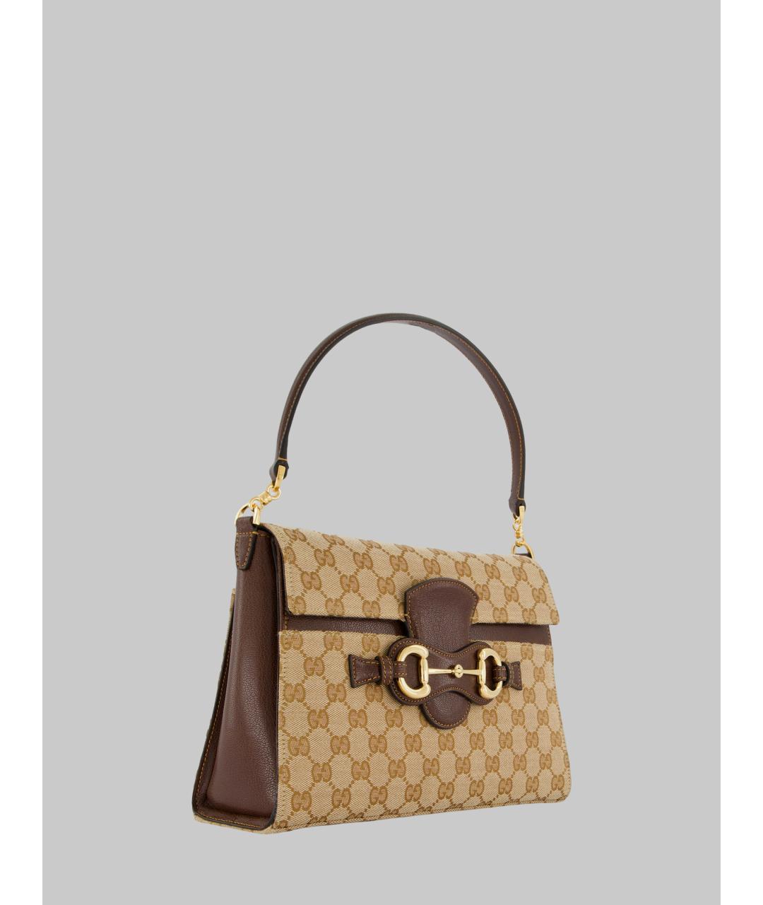GUCCI Бежевая сумка тоут из канвы, фото 3