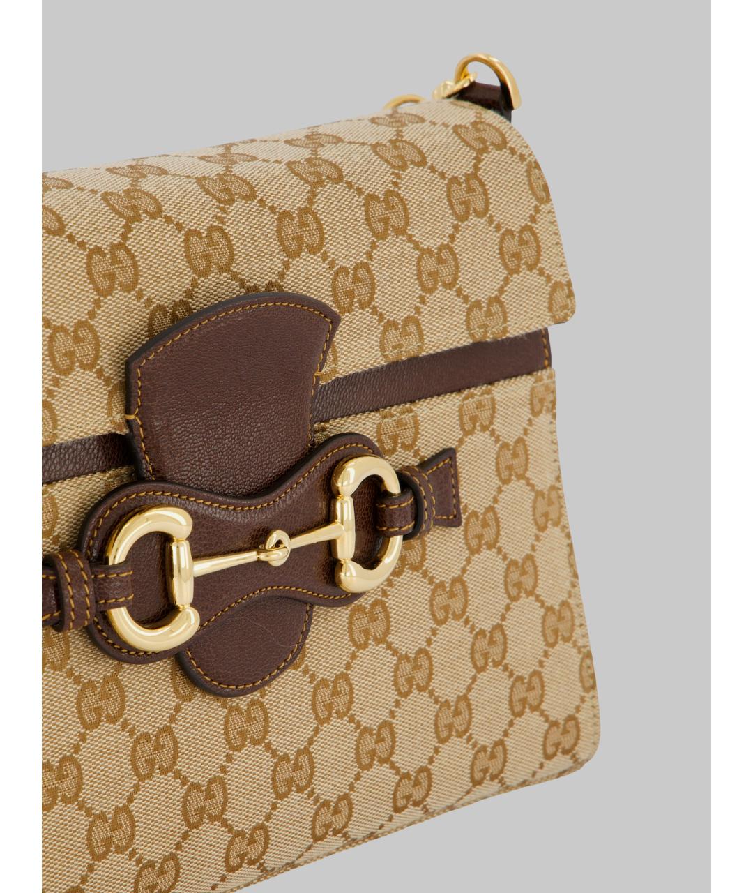 GUCCI Бежевая сумка тоут из канвы, фото 4
