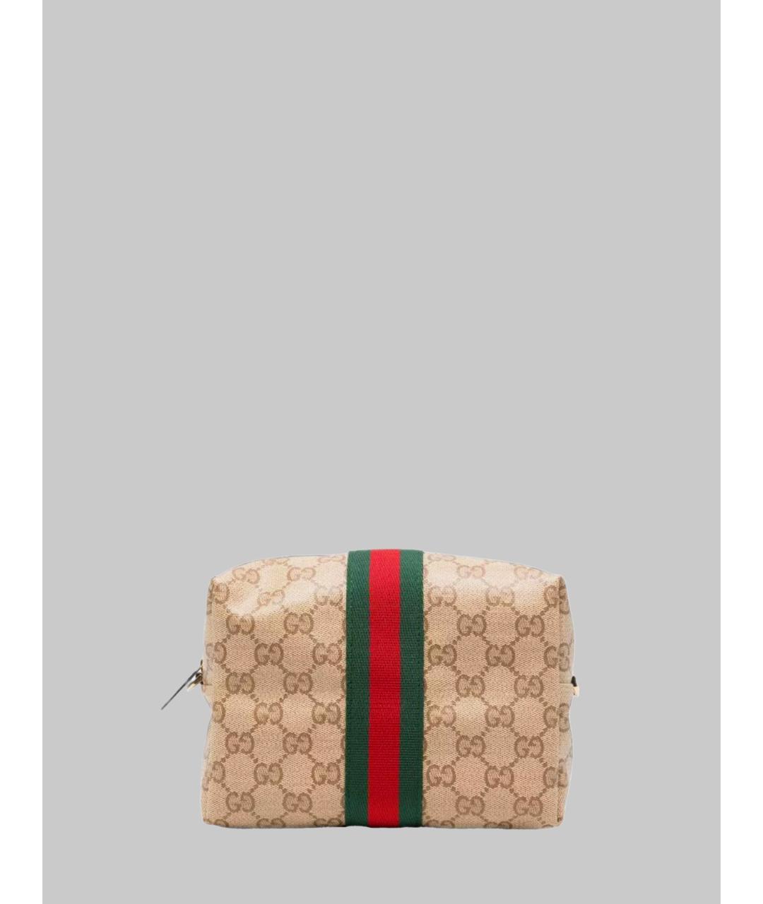 GUCCI Бежевая сумка через плечо из канвы, фото 4