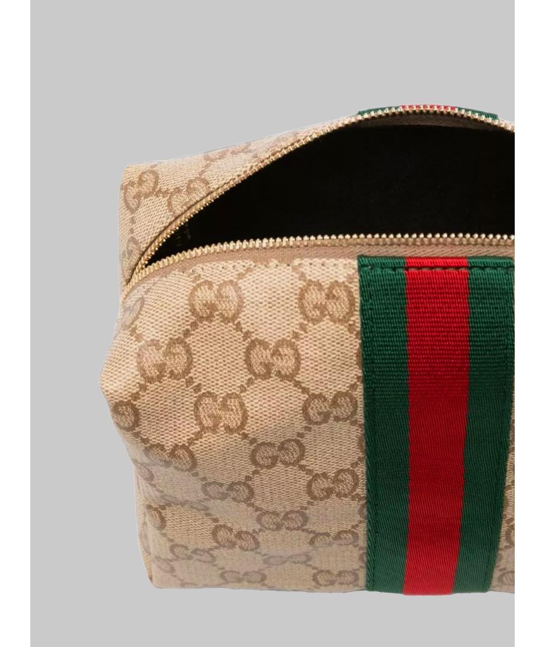 GUCCI Бежевая сумка через плечо из канвы, фото 3