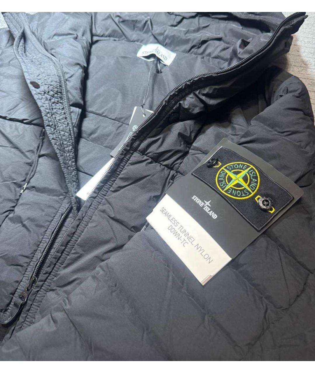 STONE ISLAND Черная нейлоновая куртка, фото 4