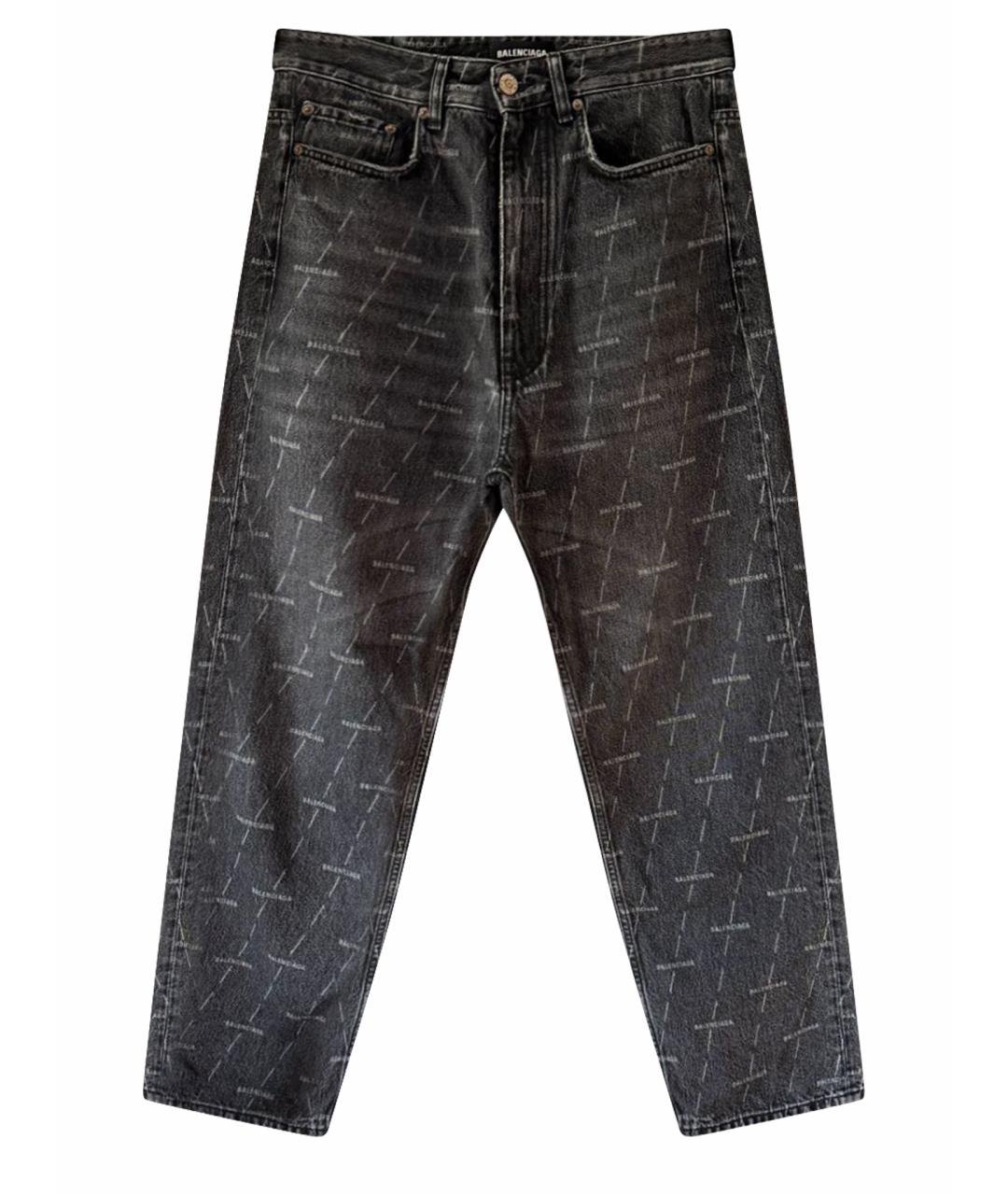 BALENCIAGA Антрацитовые хлопковые прямые джинсы, фото 1