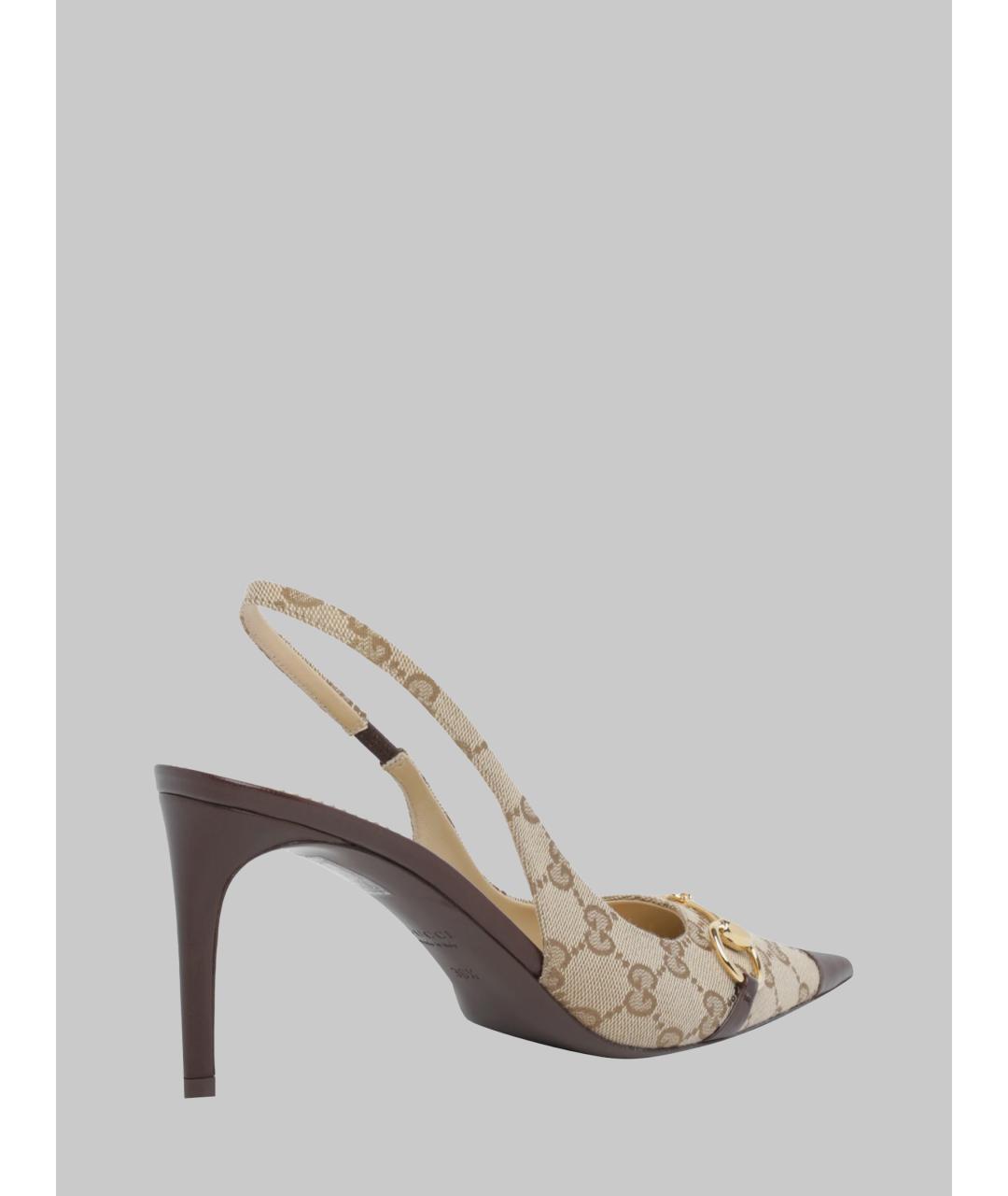 GUCCI Бежевые текстильные туфли, фото 3
