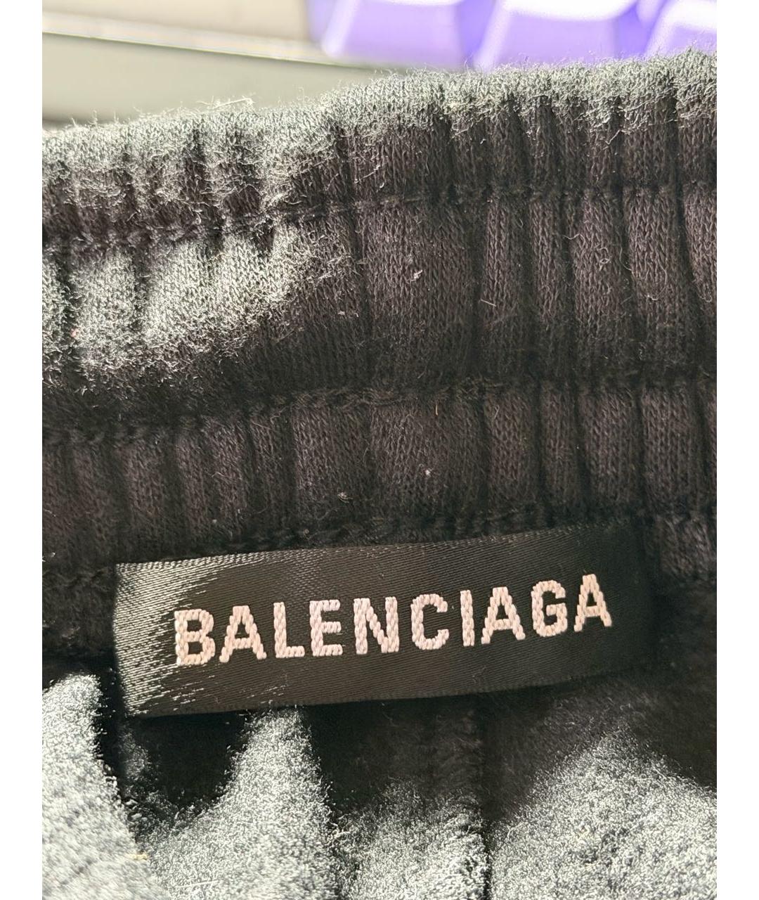 BALENCIAGA Черные хлопковые повседневные брюки, фото 3