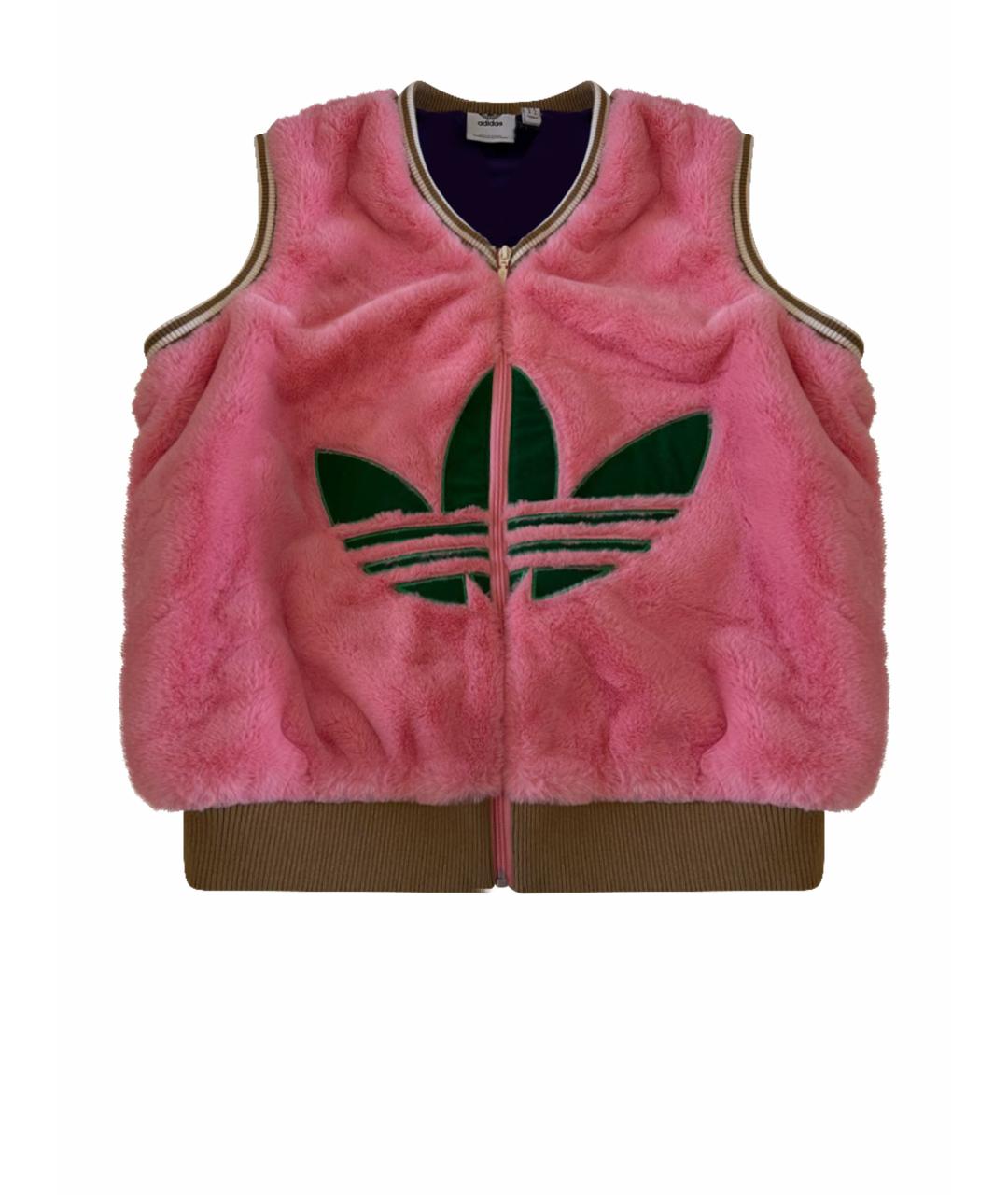 ADIDAS Розовый меховой жилет, фото 1