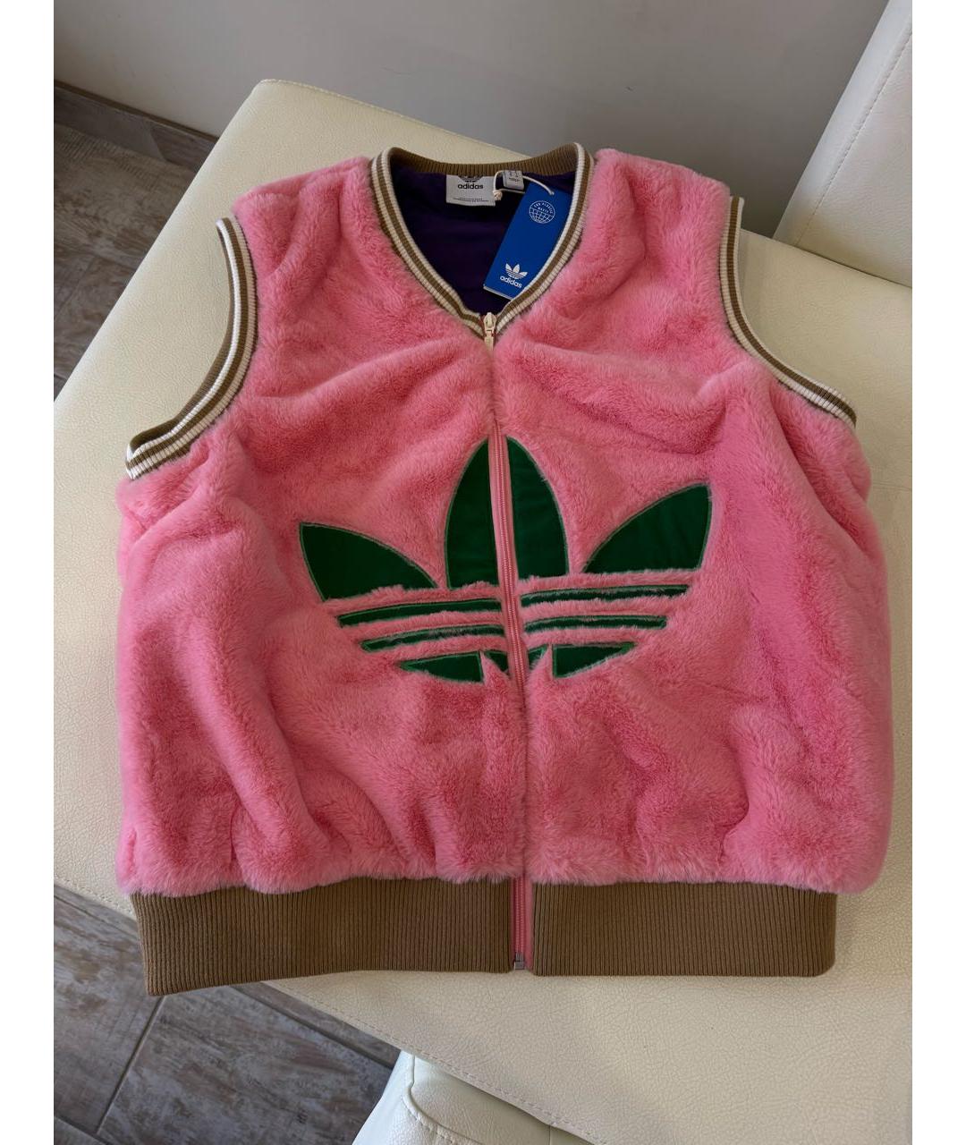 ADIDAS Розовый меховой жилет, фото 5