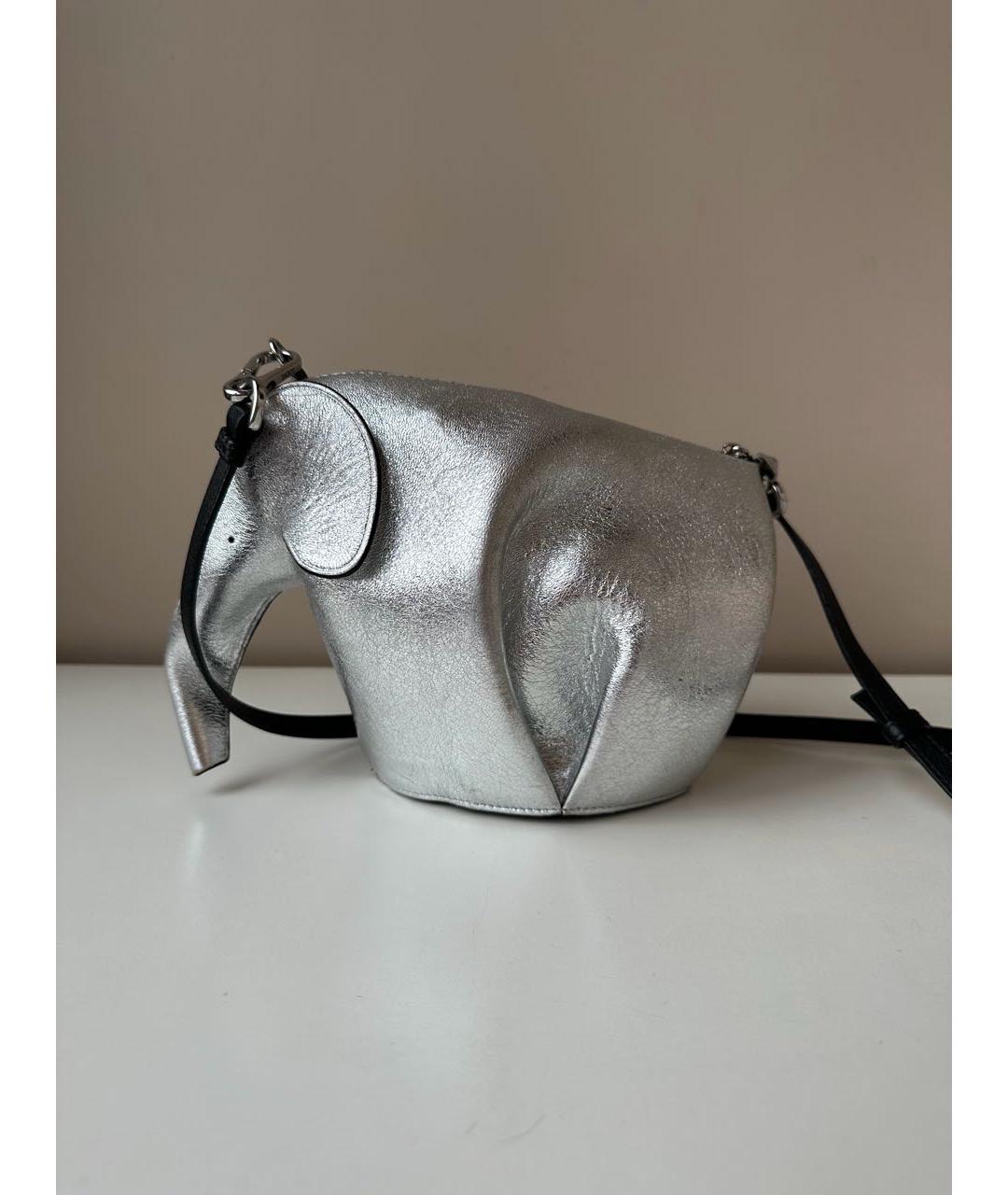 LOEWE Серебряная кожаная сумка через плечо, фото 4
