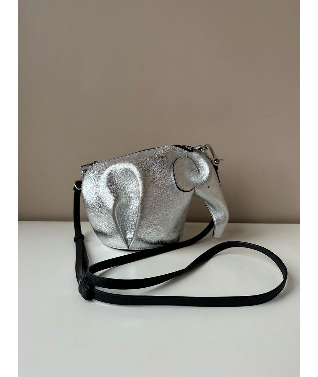 LOEWE Серебряная кожаная сумка через плечо, фото 2