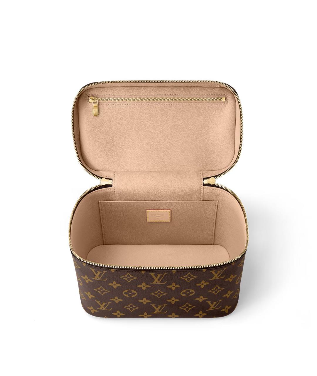 LOUIS VUITTON Коричневая косметичка из канвы, фото 4