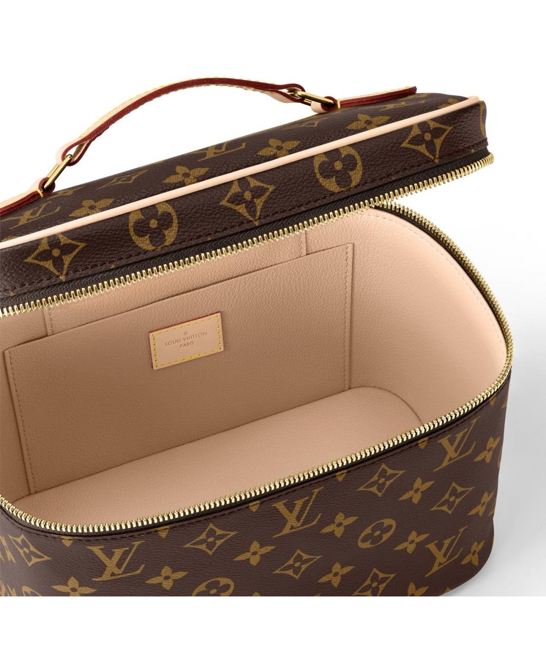 LOUIS VUITTON Коричневая косметичка из канвы, фото 5