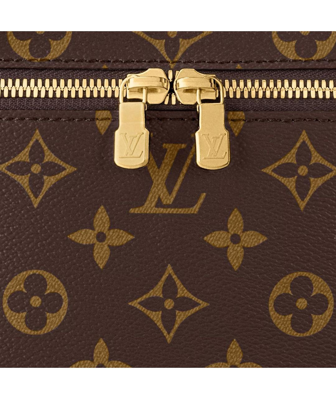 LOUIS VUITTON Коричневая косметичка из канвы, фото 6