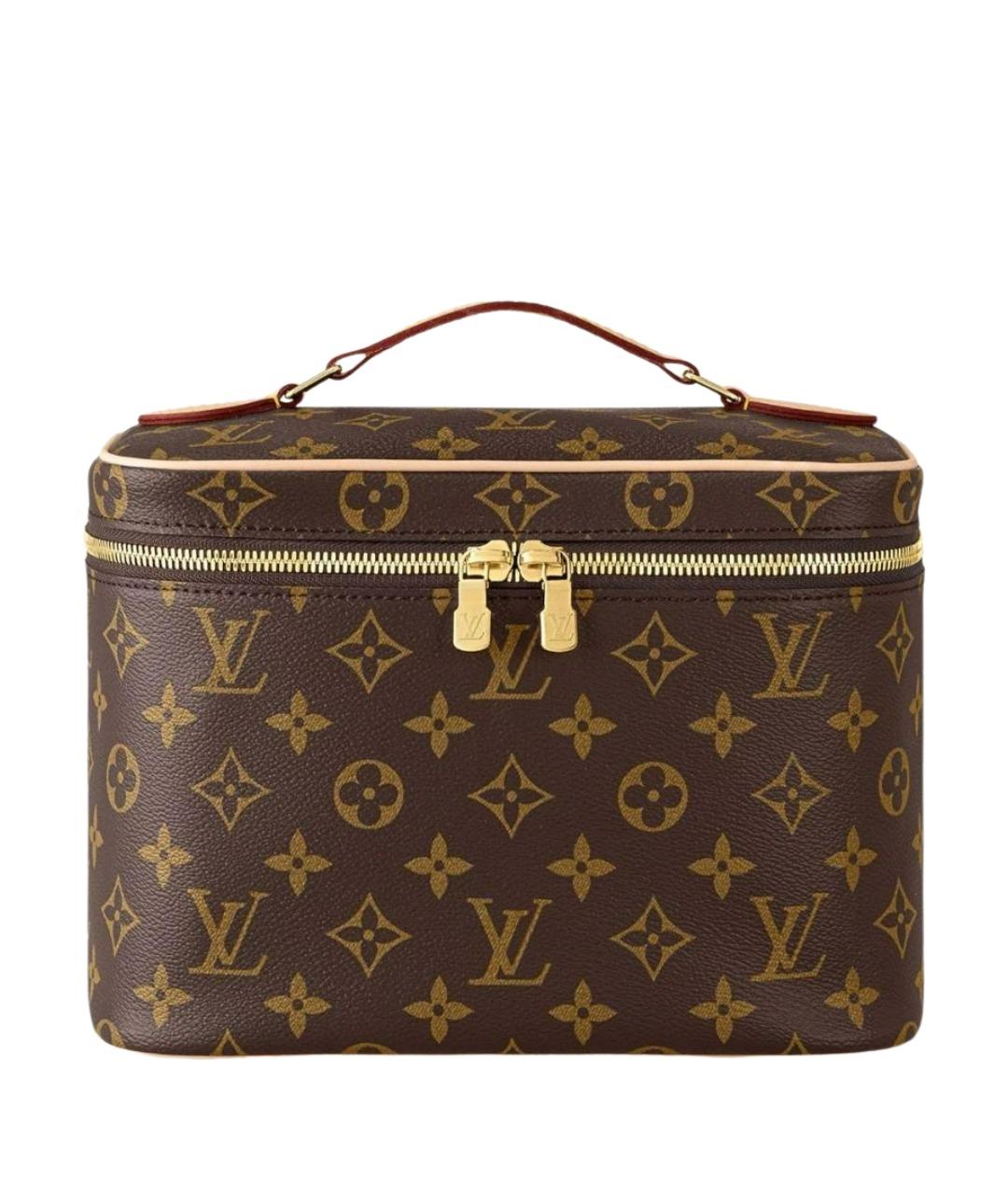 LOUIS VUITTON Коричневая косметичка из канвы, фото 1