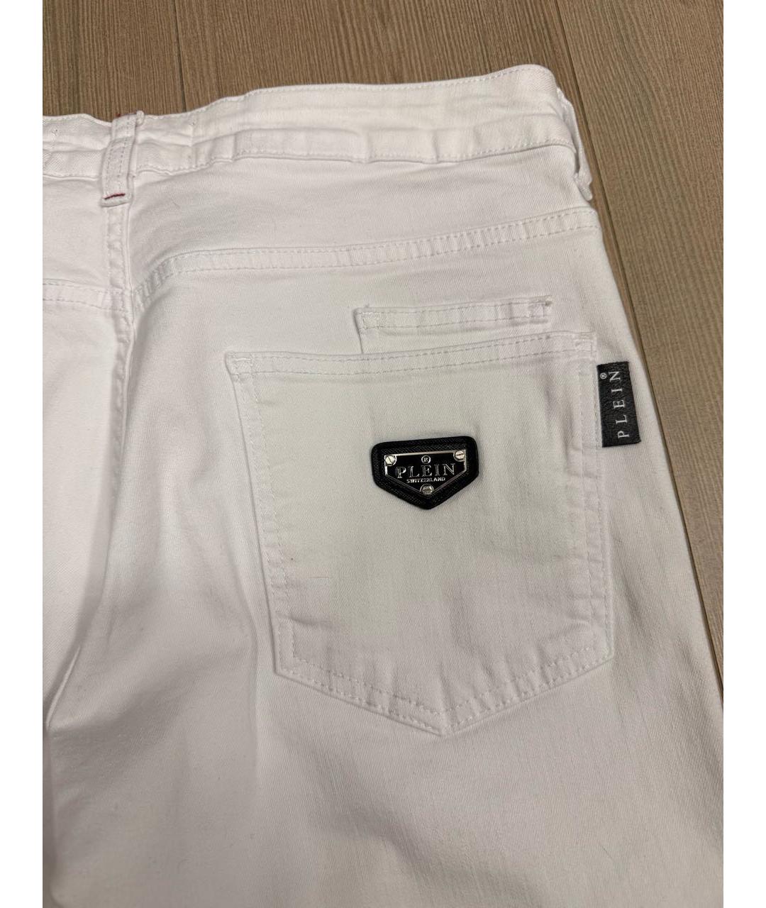 PHILIPP PLEIN Белые хлопковые джинсы, фото 4