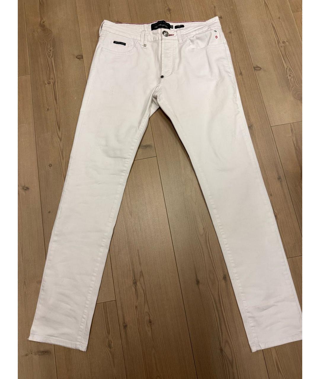 PHILIPP PLEIN Белые хлопковые джинсы, фото 6