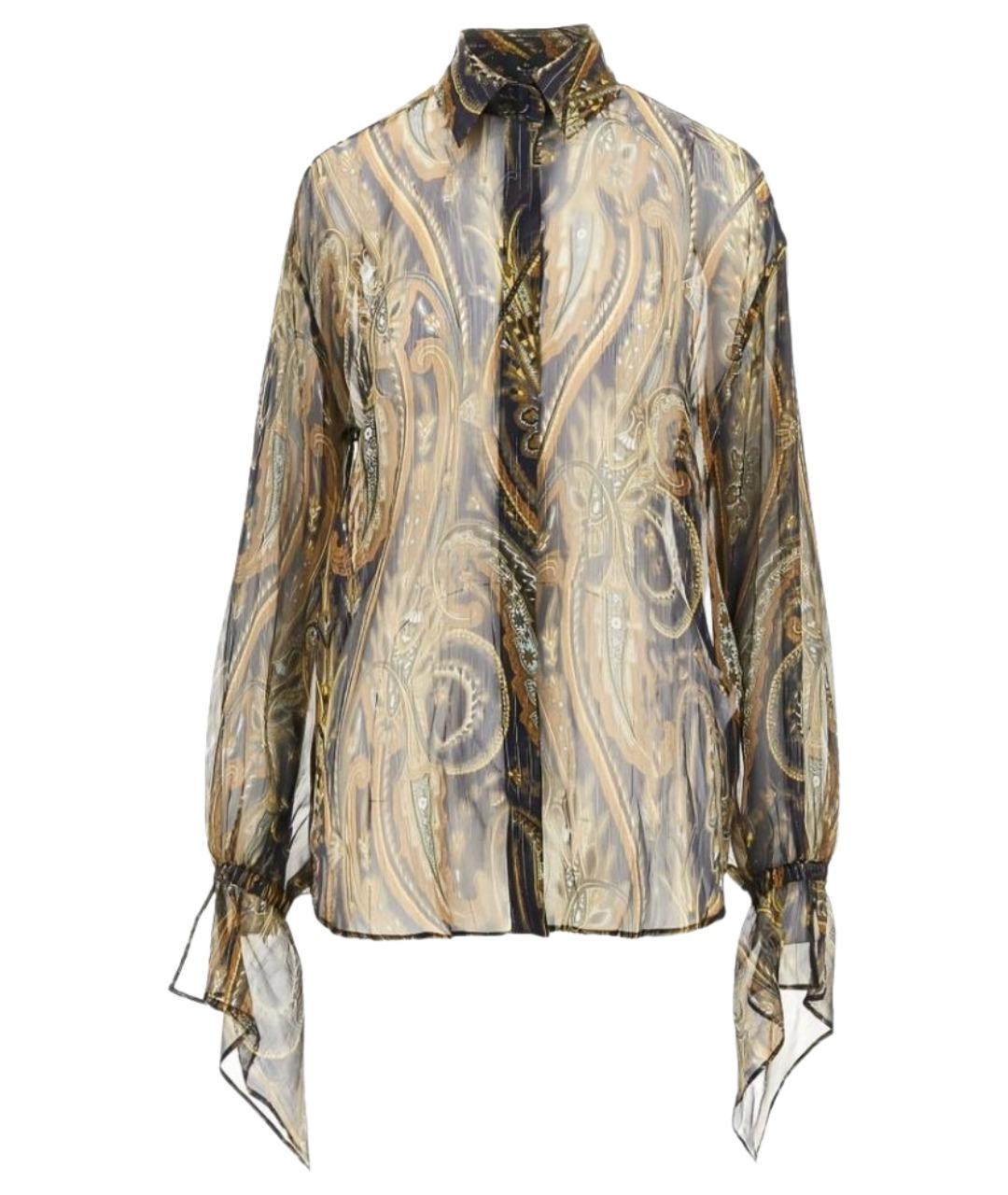 ETRO Коричневая шелковая блузы, фото 1