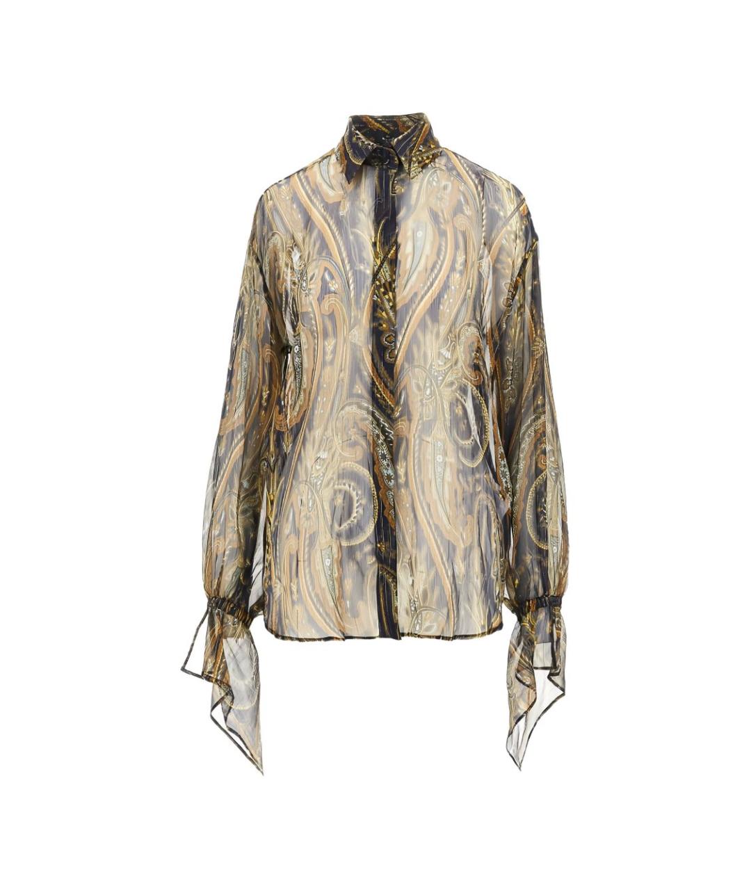 ETRO Коричневая шелковая блузы, фото 3