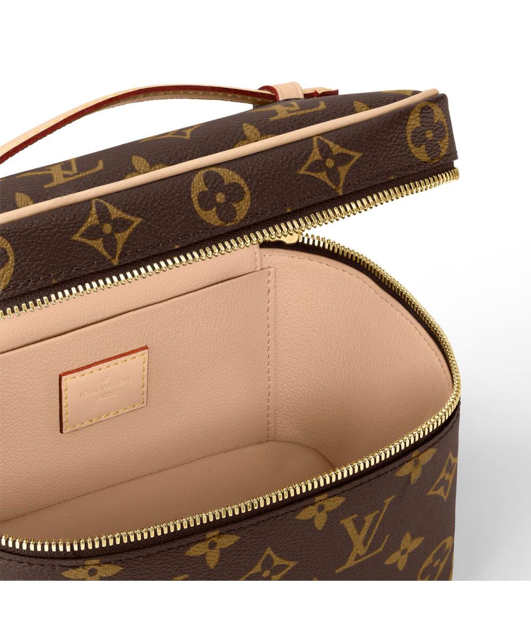 LOUIS VUITTON Коричневая косметичка из канвы, фото 4