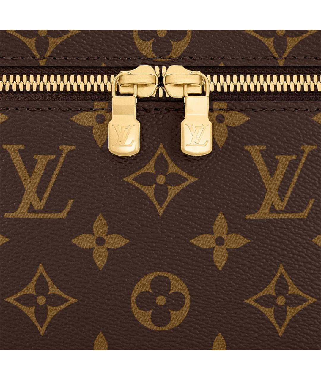 LOUIS VUITTON Коричневая косметичка из канвы, фото 5