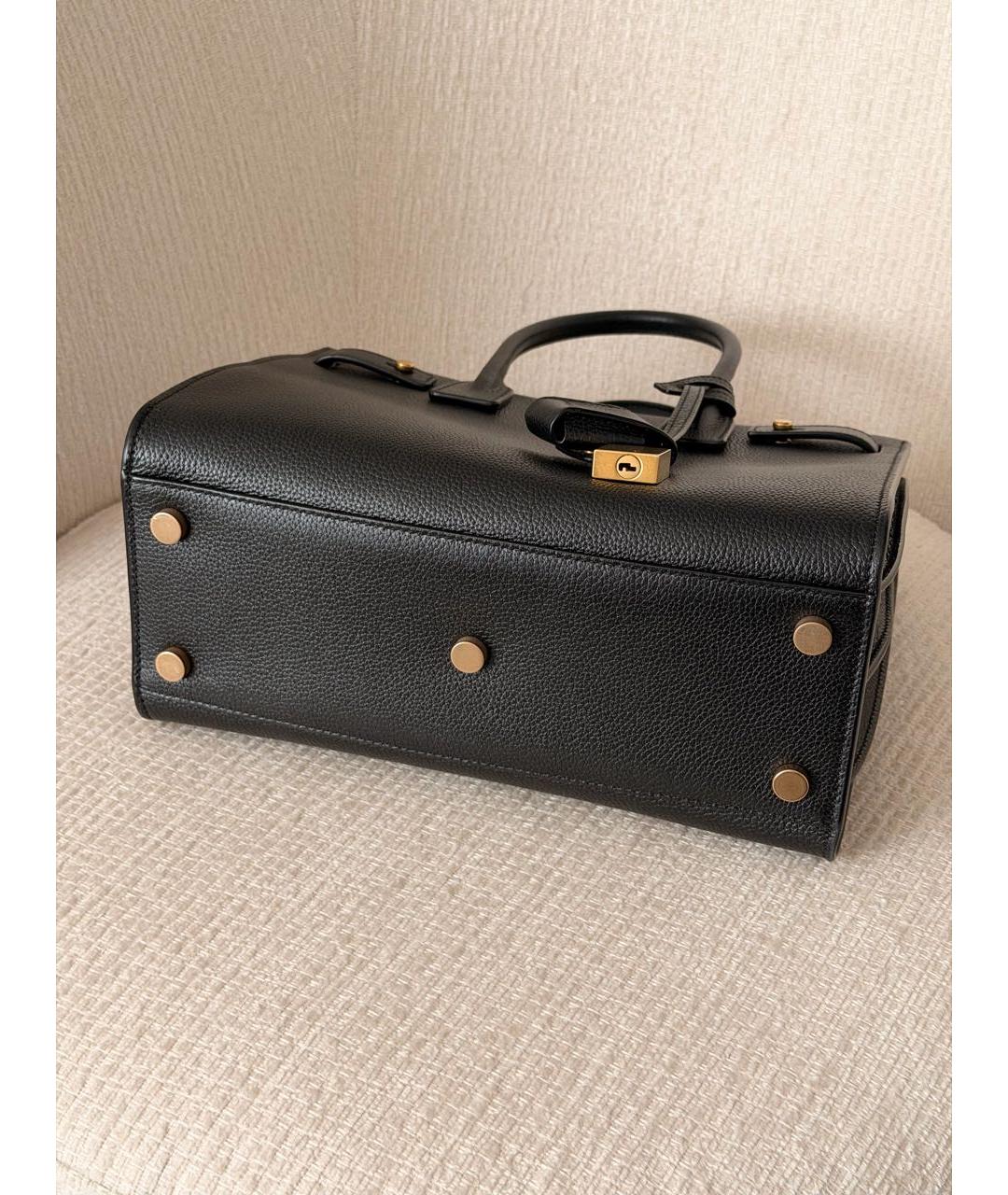 SAINT LAURENT Черная кожаная сумка тоут, фото 5