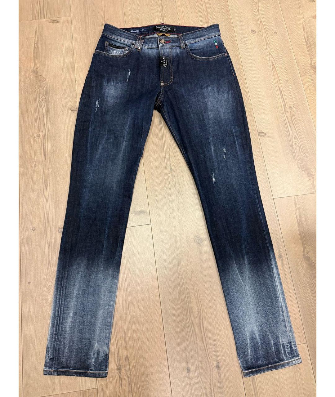 PHILIPP PLEIN Синие хлопковые джинсы, фото 8