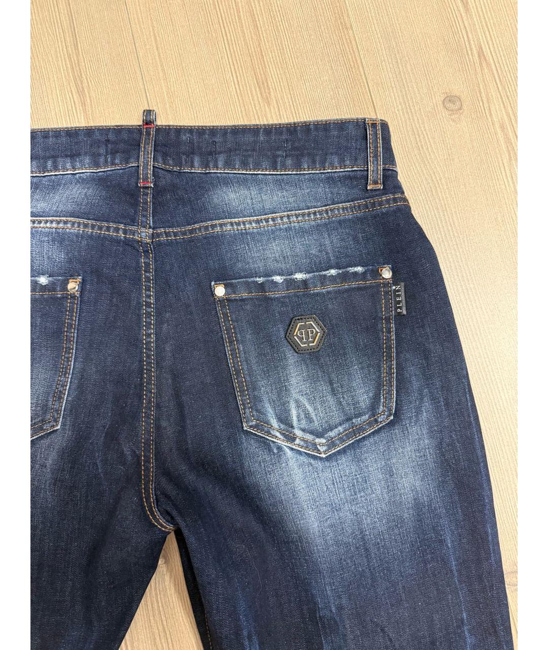 PHILIPP PLEIN Синие хлопковые джинсы, фото 5